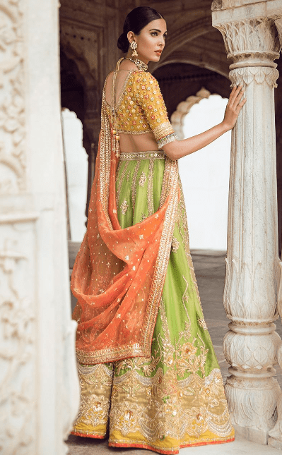 Light Green Mehendi Lehenga - Image 3