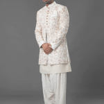 Ivory Color Embroidered Sherwani