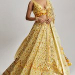 Yellow Georgette Embroidered Lehenga Set
