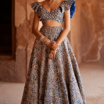 Royal Blue Raw Silk Embroidered Lehenga Set