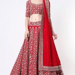 Red Zardosi Embroidered Bridal Lehenga Set