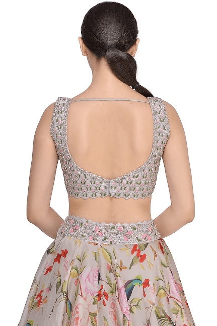 Off White Embroidered Lehenga Set - Image 2