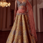 Yellow Raw Silk Embroidered Lehenga Set