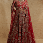 Red Zardosi Embellished Lehenga Set