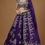 Purple Embroidered Lehenga Set