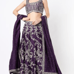 Purple Embroidered Lehenga Set