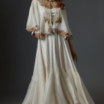 Ivory Satin Two-Tiered Skirt Set