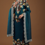 Peacock Blue Dupion Embroidered Kurta Set