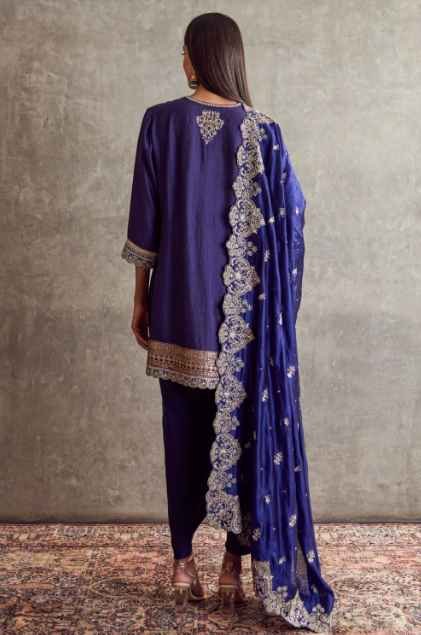 Purple embellished kurta set - Image 3