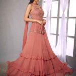 Rose pink color lehenga