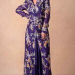 Purple Floral & Sequin Embellished Jacket Set