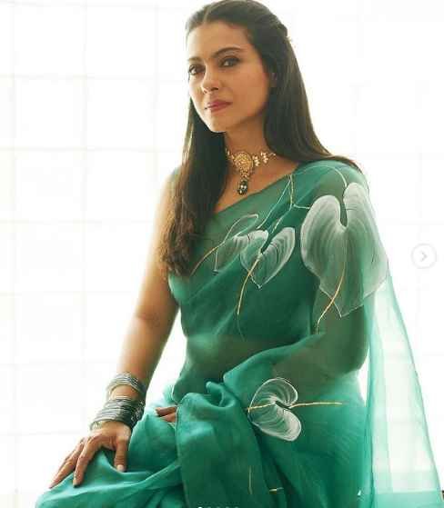 Kajol in an anthuriums on emerald green - Image 2