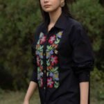 Classic black floral rann wanderlust shirt