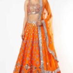 Orange Embellished Lehenga Set