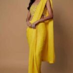 Yellow Georgette Saree Set