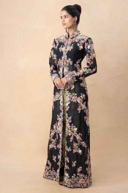 Black embellished cape set - Image 3
