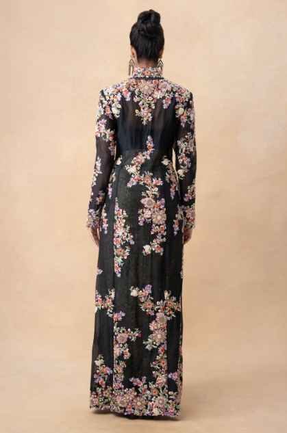Black embellished cape set - Image 5