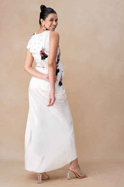 Ivory one shoulder drape set - Image 5