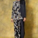 Black floral embellished co-ord set