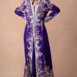 Plum Floral & Sequin Embellished Jacket-Skirt Set