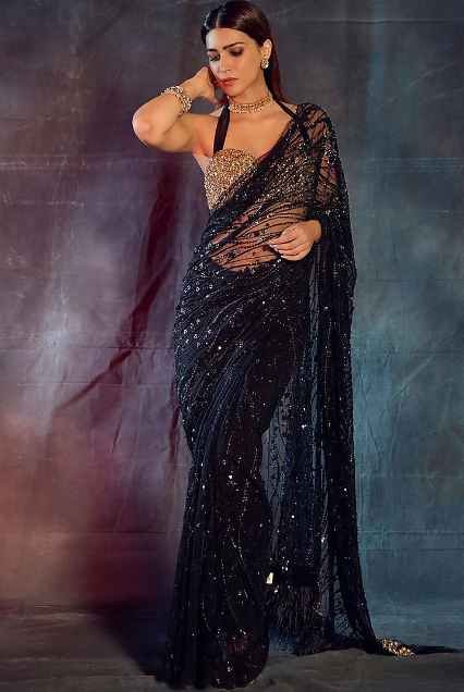 Black Embellished Saree