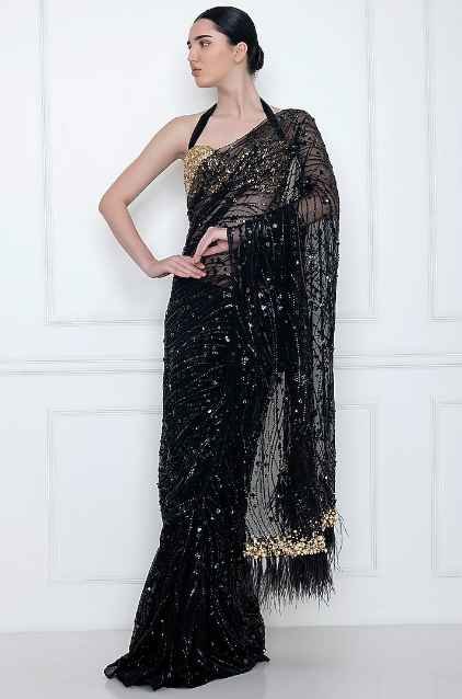 Black Embellished Saree - Image 2