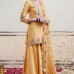 Powder Yellow Pure Spun Silk Sharara Set
