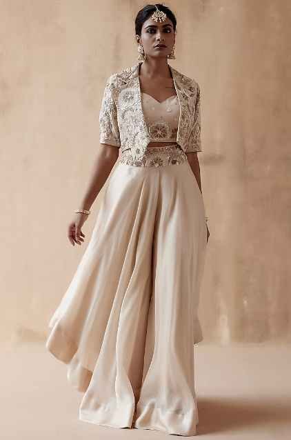 Ivory Organza Sharara Set