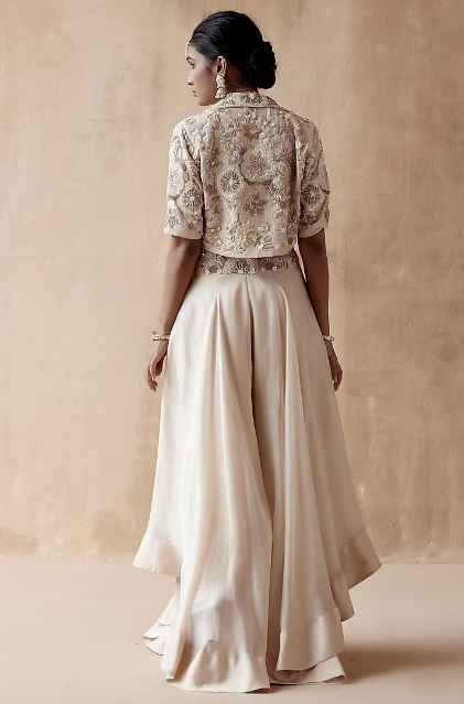 Ivory Organza Sharara Set - Image 2