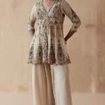 Ivory Pure Georgette Sharara Set