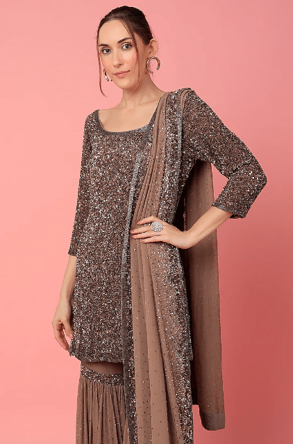 Mouse Embroidered Sharara Set - Image 4