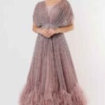 Dusty Purple Hand Embroidered Jacket Set