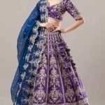 Purple Embroidered Lehenga Set