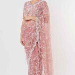 Old Rose Embroidered Saree Set