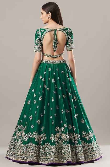Green Embroidered Lehenga Set - Image 2