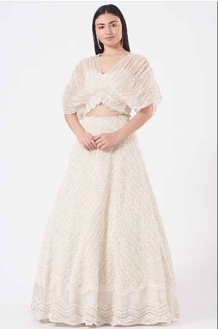 Ivory Embroidered Lehenga Set