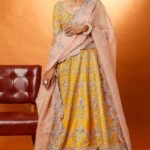 Mustard Yellow Embroidered Lehenga Set