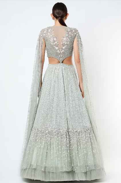 Mint Embroidered Lehenga Set - Image 2