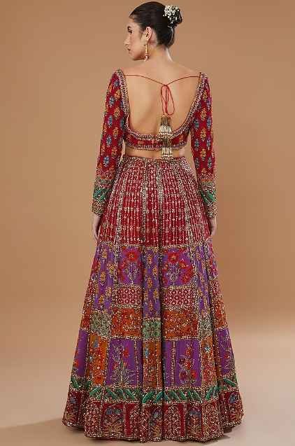 Multi-Colored Georgette Embellished Lehenga Set - Image 2