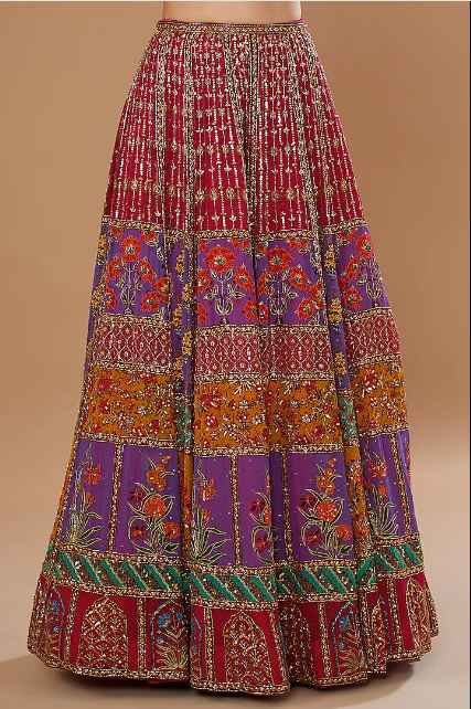 Multi-Colored Georgette Embellished Lehenga Set - Image 3