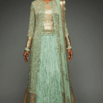 Mint Green Silk Chiffon Jacket Set