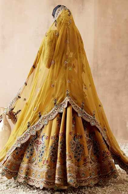 Mustard Dupion Silk Embellished Lehenga Set - Image 2