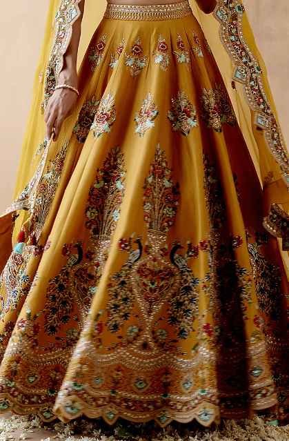 Mustard Dupion Silk Embellished Lehenga Set - Image 4