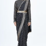 Black Embroidered Saree Set, DOES NOT INCLUDE THE BELT IN THE PRICE