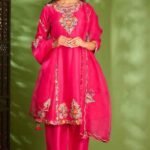 Candy Pink Machine & Hand Embroidered Kurta Set