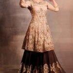 Beige Embroidered Sharara Set