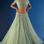Mint Green Taiwan Net Lehenga Set
