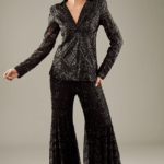 Black Crepe & Double Georgette Flared Sharara Set