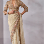 Multi-Colored Soft Net Muskaish Embellished Saree Set