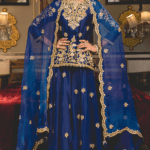 Blue Organza Sharara Set